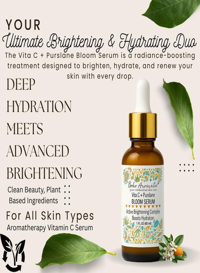 Boho Aromatic Vita C + Purslane BLOOM Serum – Brightening Vitamin C Face Serum with Purslane, Antioxidant & Hydrating Formula for Radiant Skin – Vegan & Cruelty-Free - Image 2